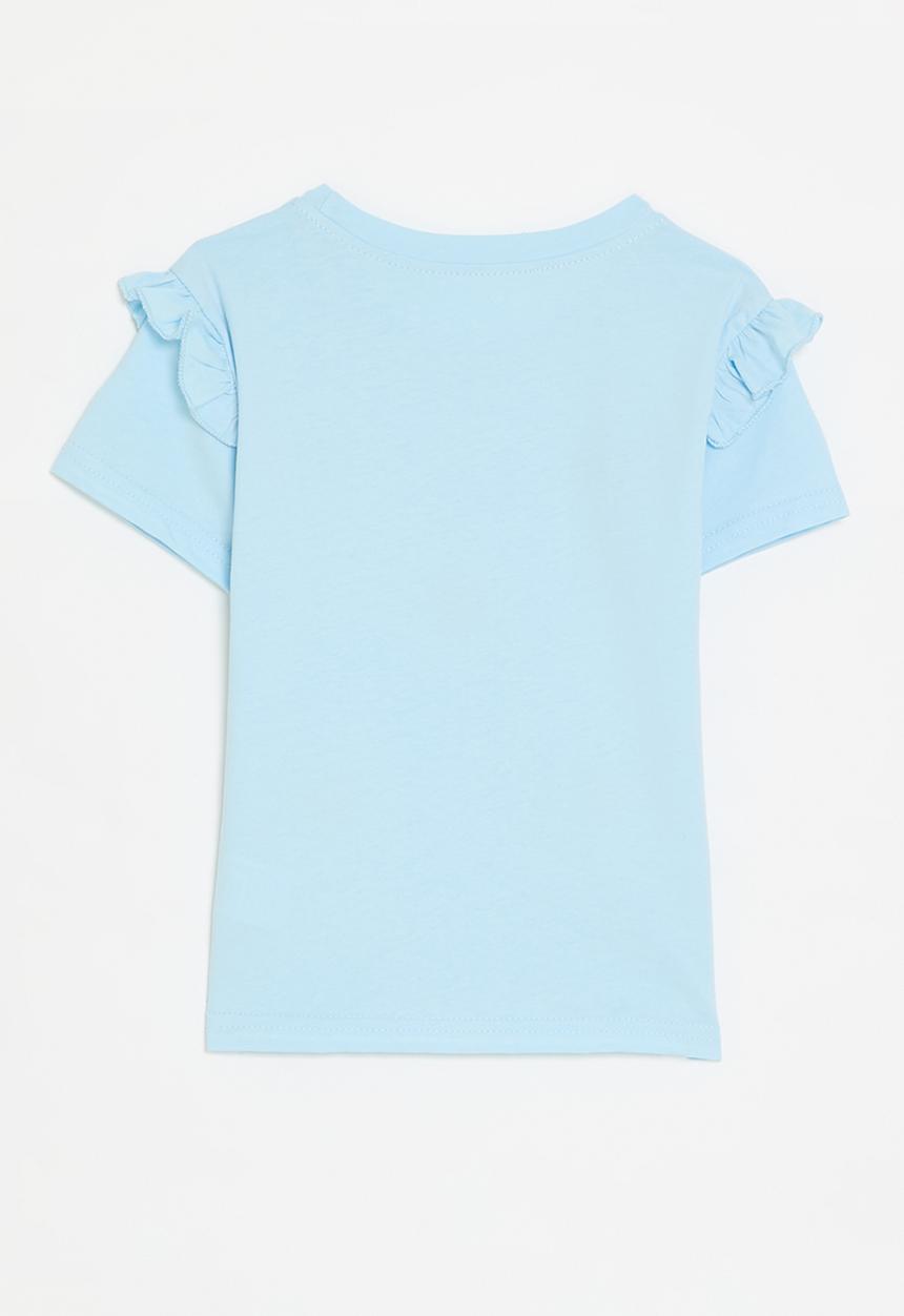 Pop Candy - Floral applique tee - light blue