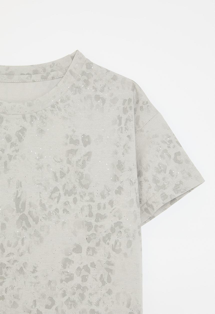 Pop Candy - Printed crew neck tee - grey