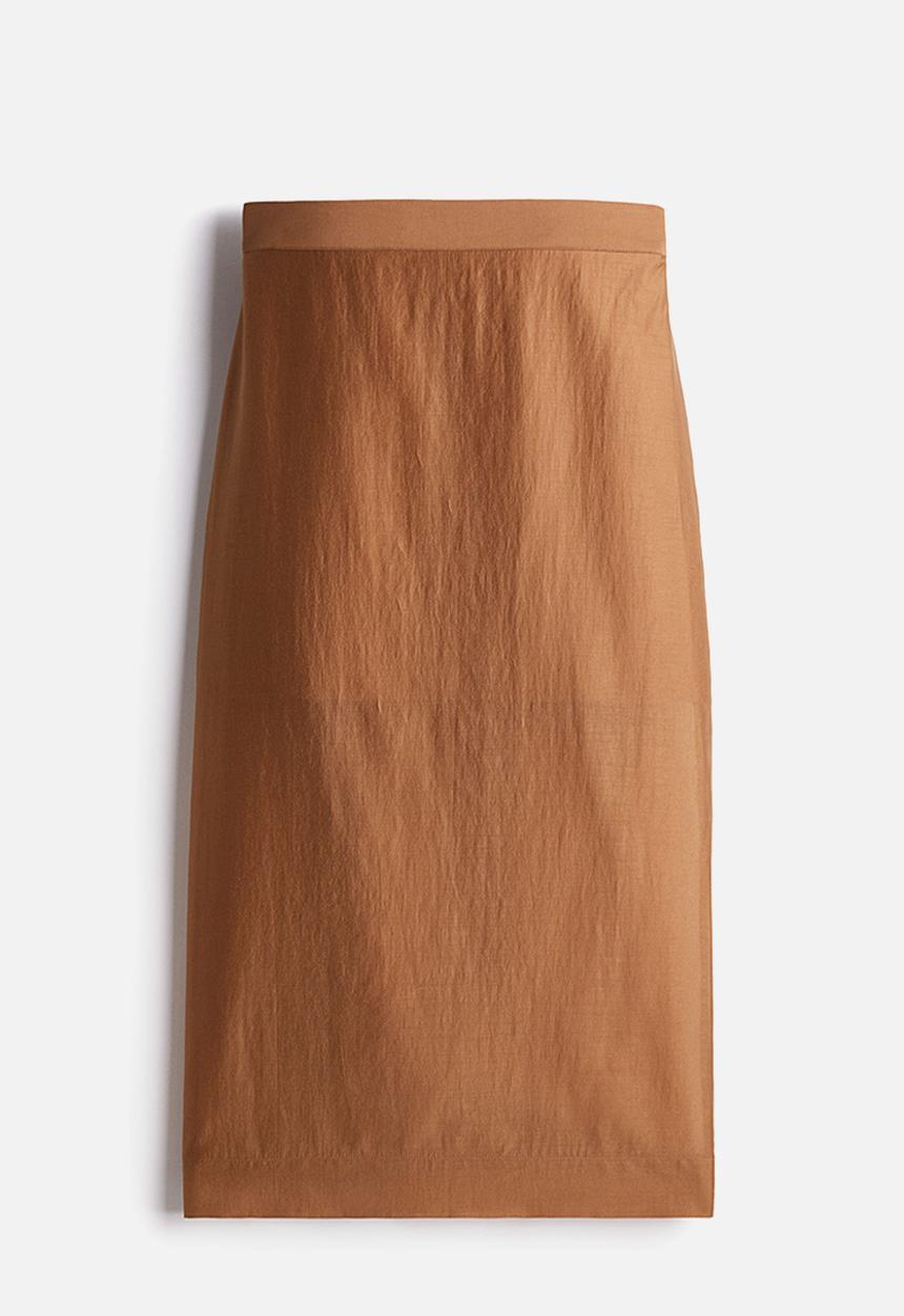 H&M - Lyocell-blend pencil skirt - brown