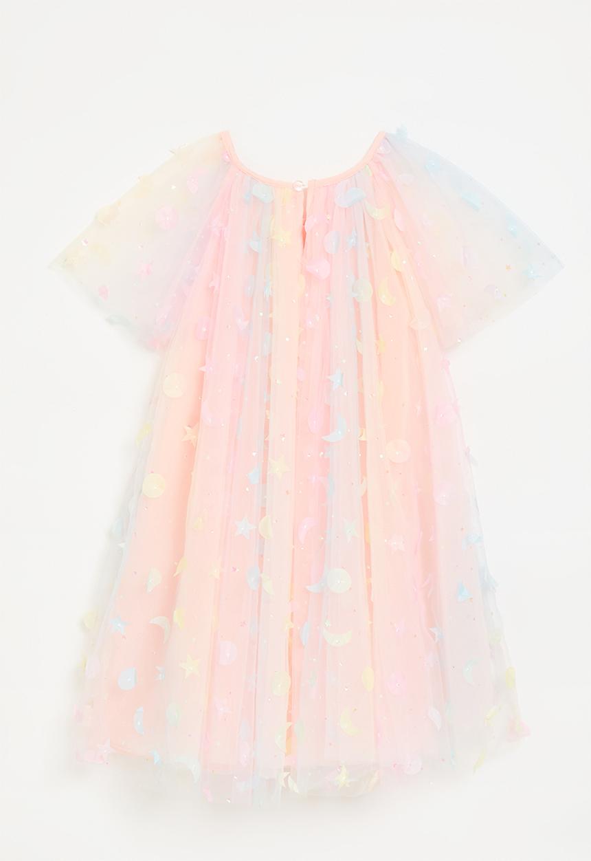 Pop Candy - Pastel ombre tulle dress with applique galaxy - multicolour