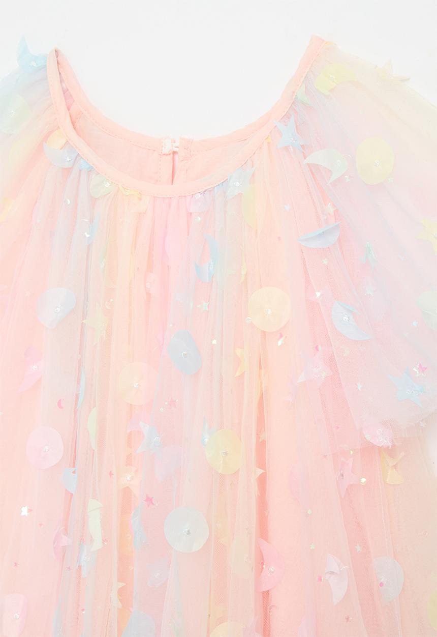 Pop Candy - Pastel ombre tulle dress with applique galaxy - multicolour
