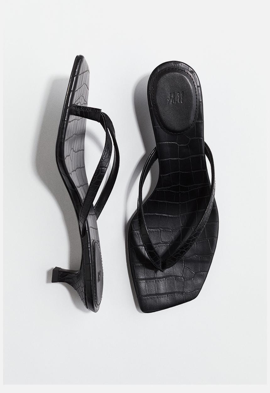 H&M - Kitten-heeled sandals - black