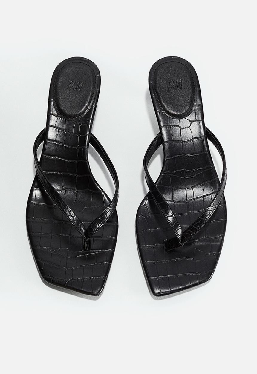 H&M - Kitten-heeled sandals - black