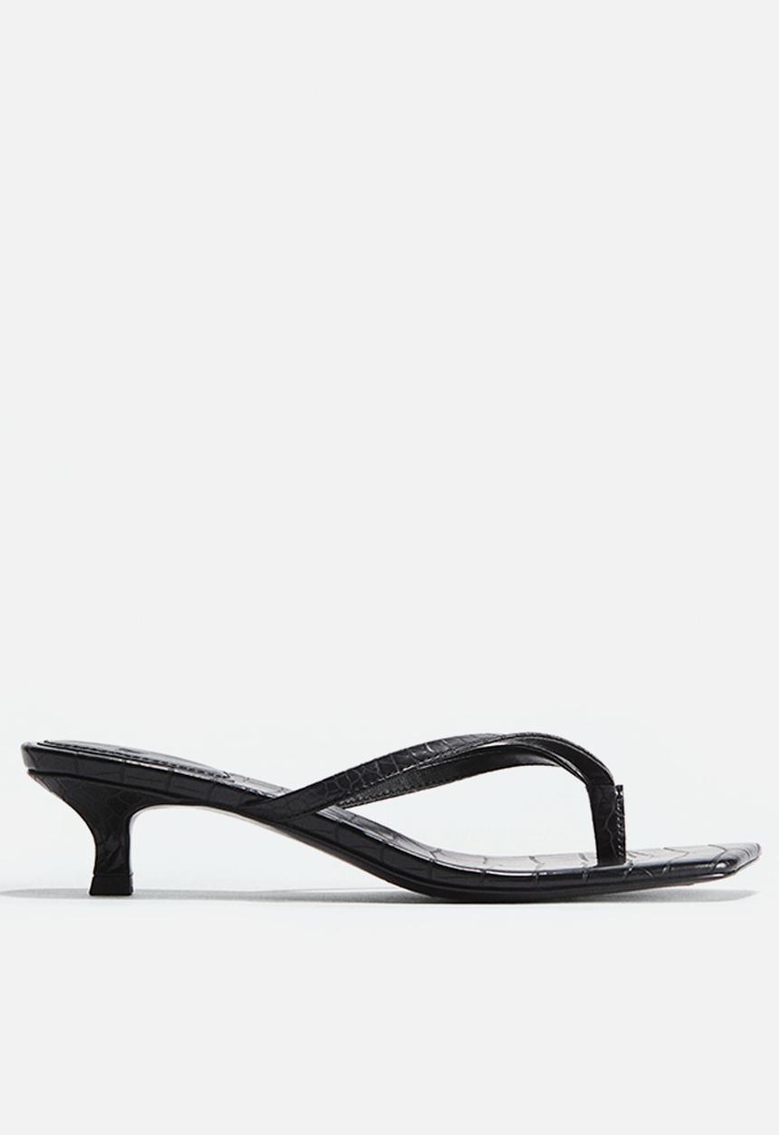 H&M - Kitten-heeled sandals - black
