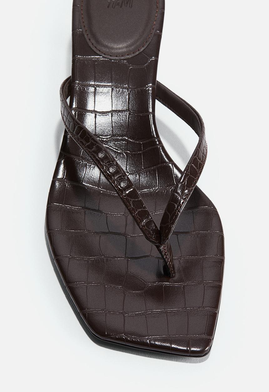 H&M - Kitten-heeled sandals - dark brown