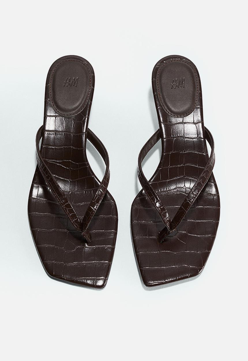 H&M - Kitten-heeled sandals - dark brown