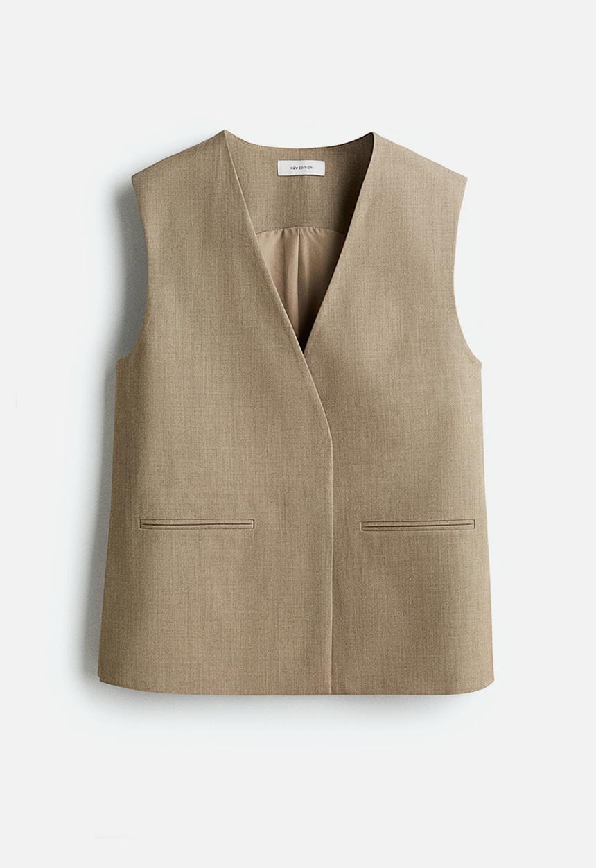 H&M - Side-slit suit waistcoat - beige