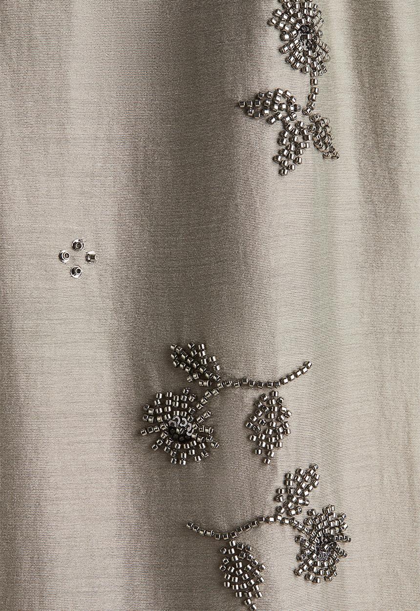 H&M - Bead-embellished dress - light grey