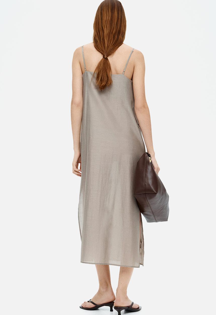 H&M - Bead-embellished dress - light grey