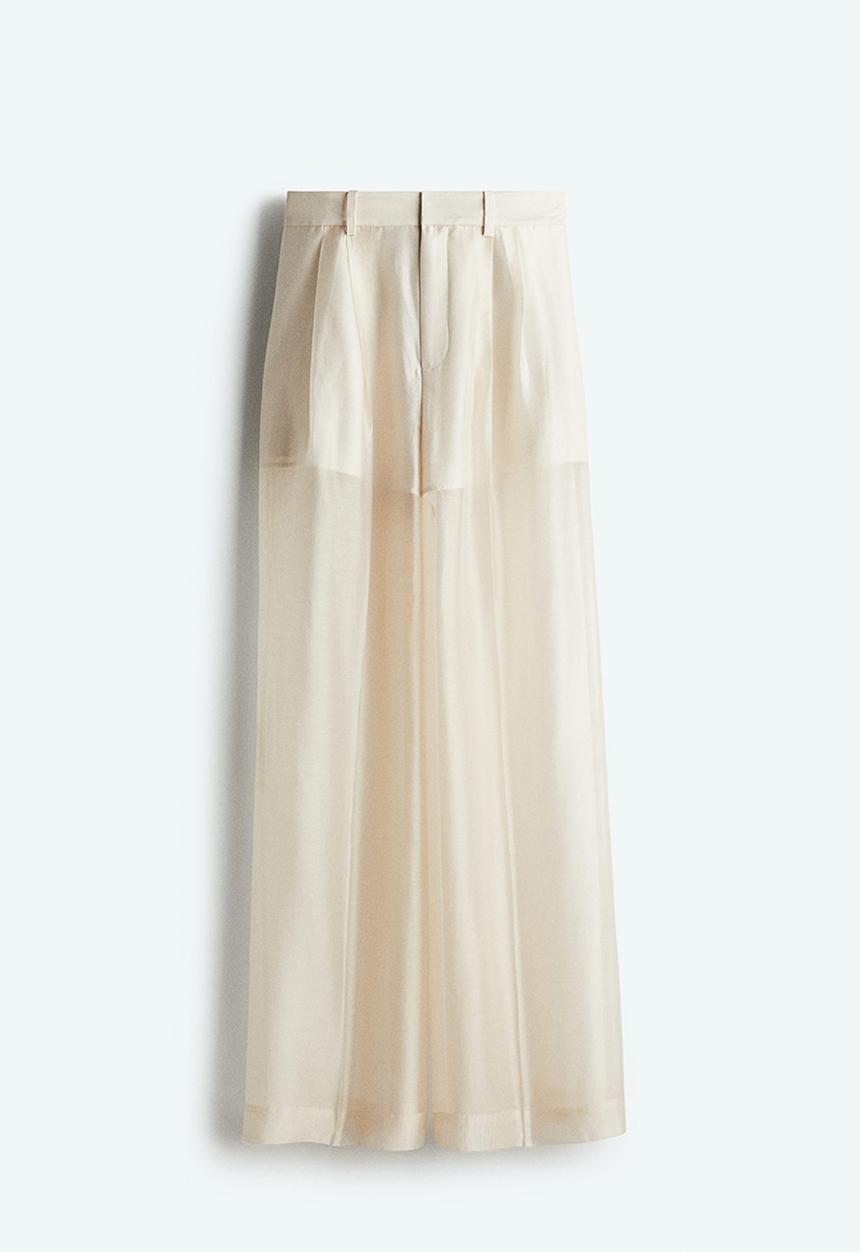 H&M - Wide sheer trousers - cream