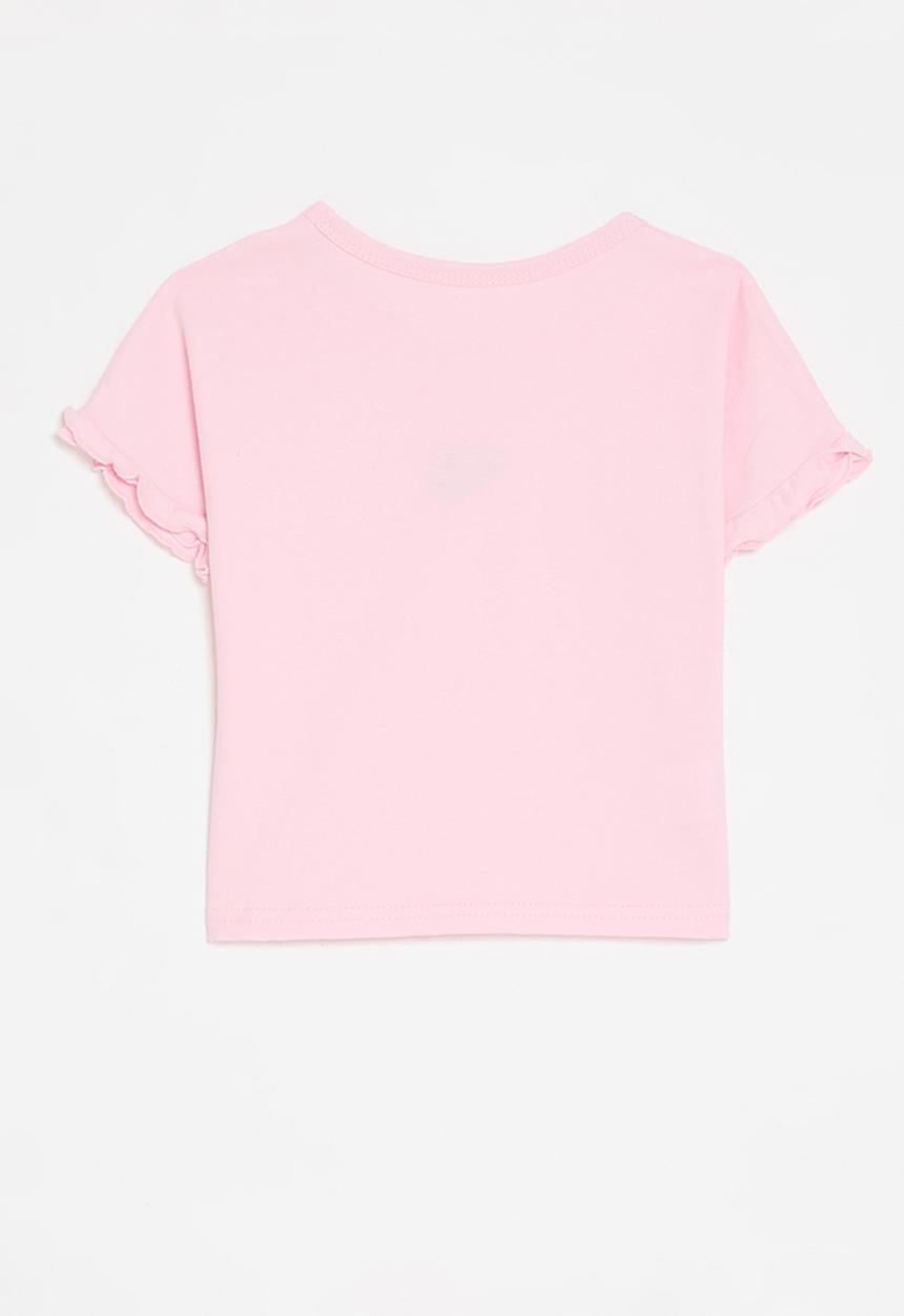 Pop Candy - Lettuce sleeve heart print tee - pink