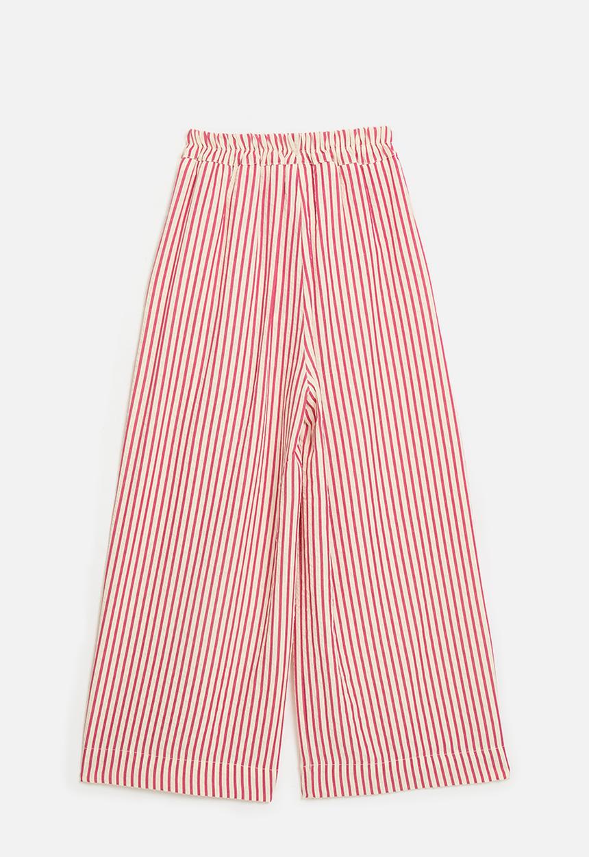 Pop Candy - Wide leg pants -pink & white