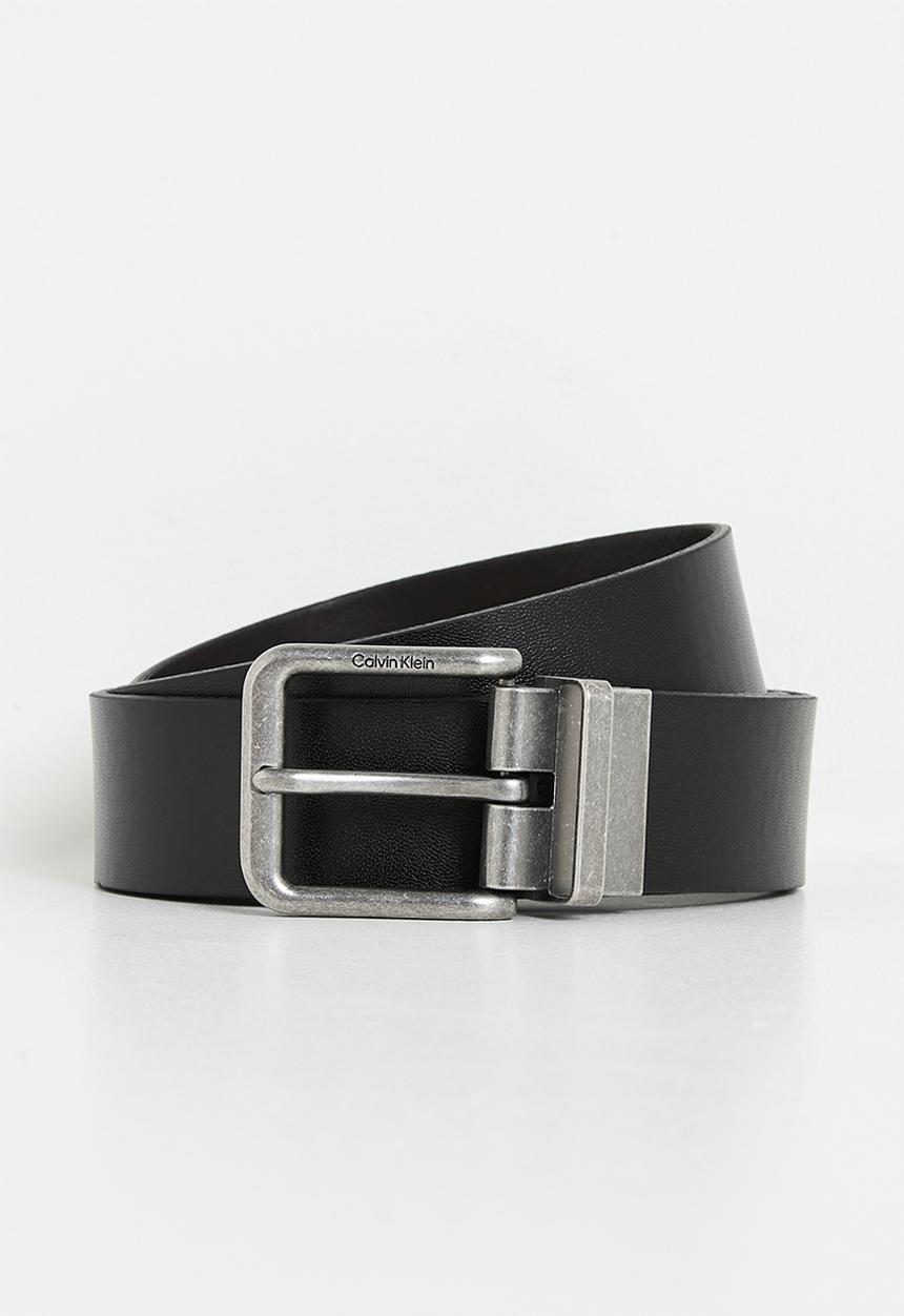 Calvin Klein - Casual Pin Buckle 35Mm Rev/Adj - Black/Bitter Brown/Antique Silver