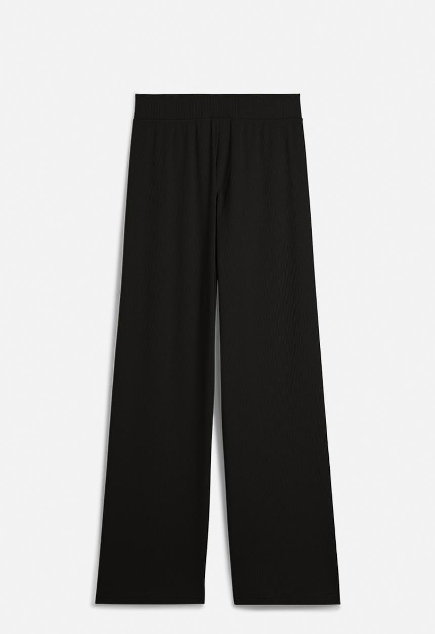 PUMA - Ess Elevated High-Waist Straight Leg Rib - Black
