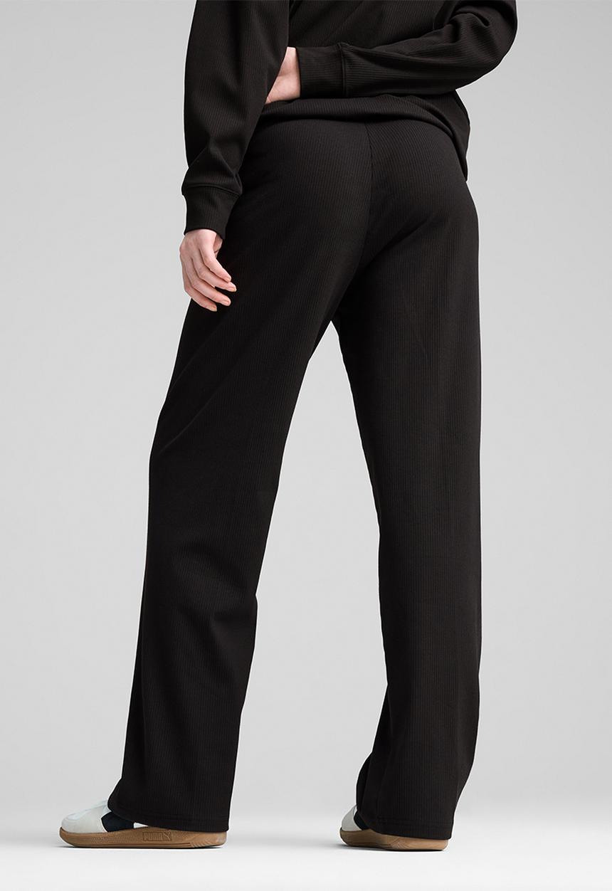 PUMA - Ess Elevated High-Waist Straight Leg Rib - Black