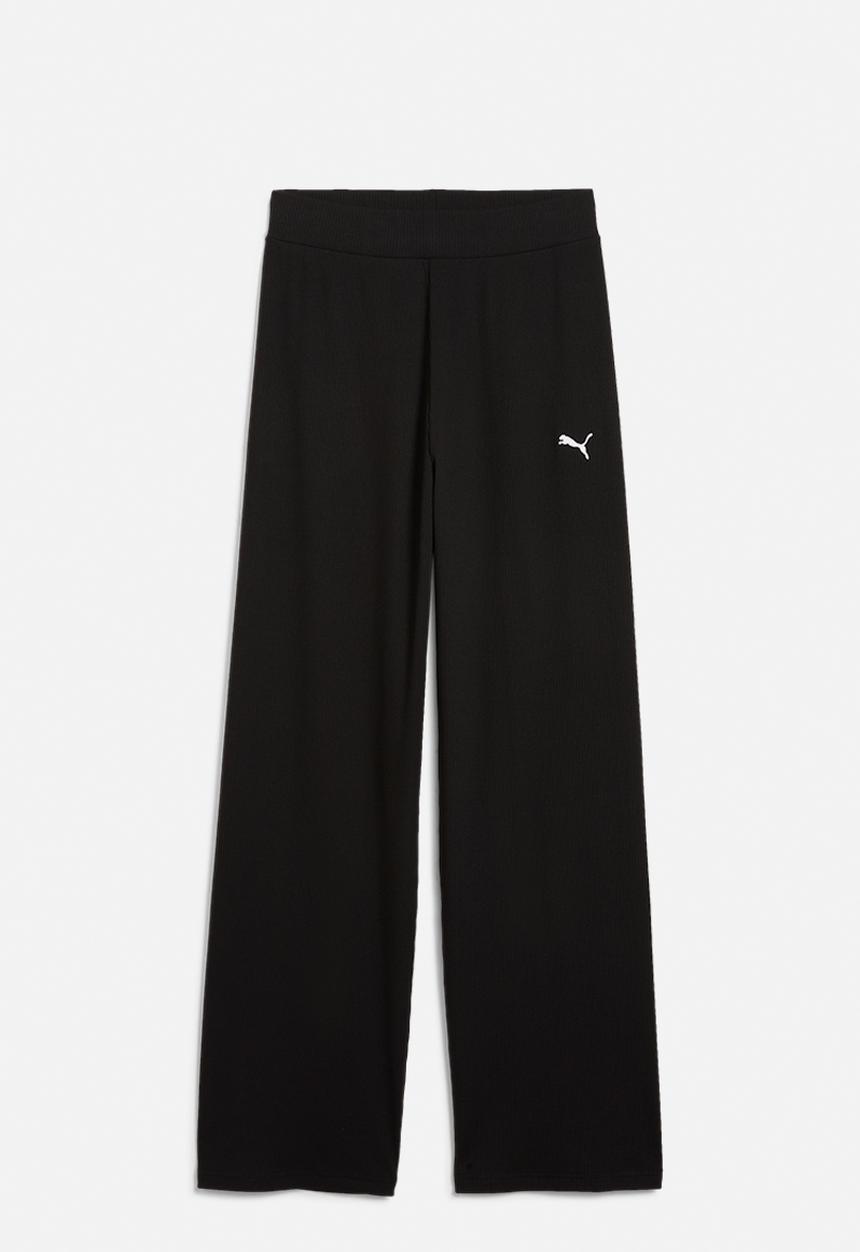 PUMA - Ess Elevated High-Waist Straight Leg Rib - Black