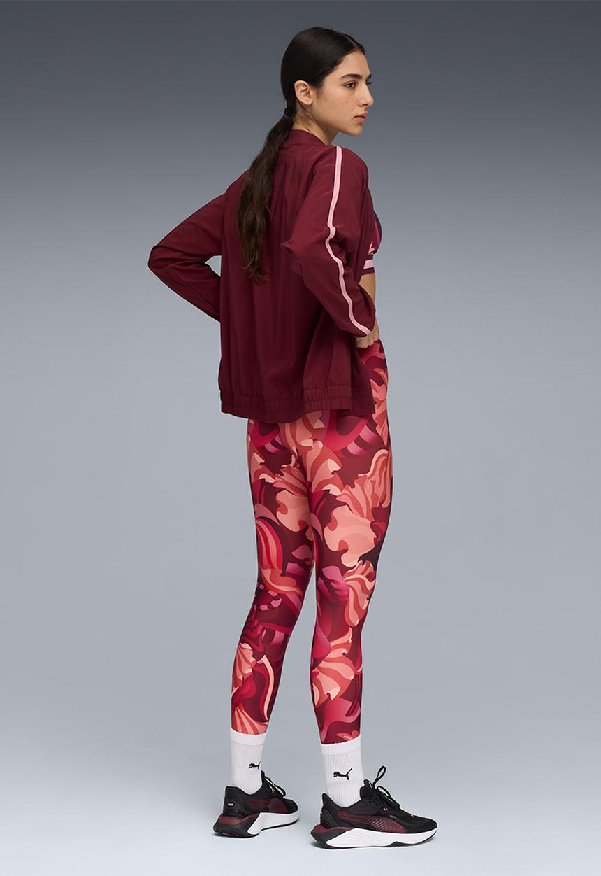 PUMA - W Puma Strong Floral Ribbon Tight - Aop Hw 7/8 - Ruby Shimmer
