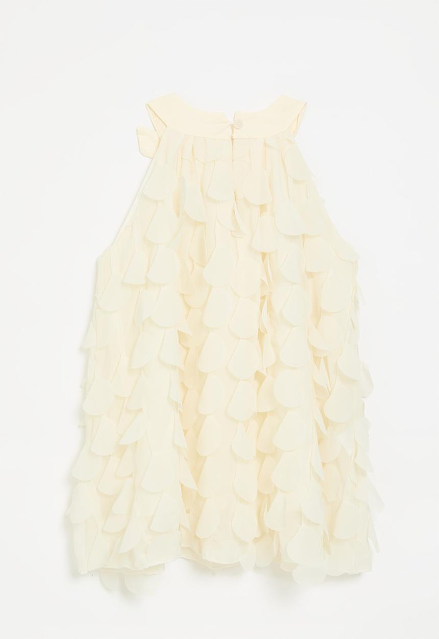 Pop Candy - Halter neck dress with penny bow - pale yellow