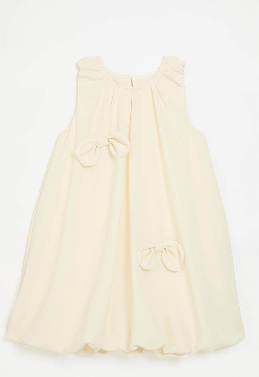 Pop Candy - Bubble dress with bow detail -off white