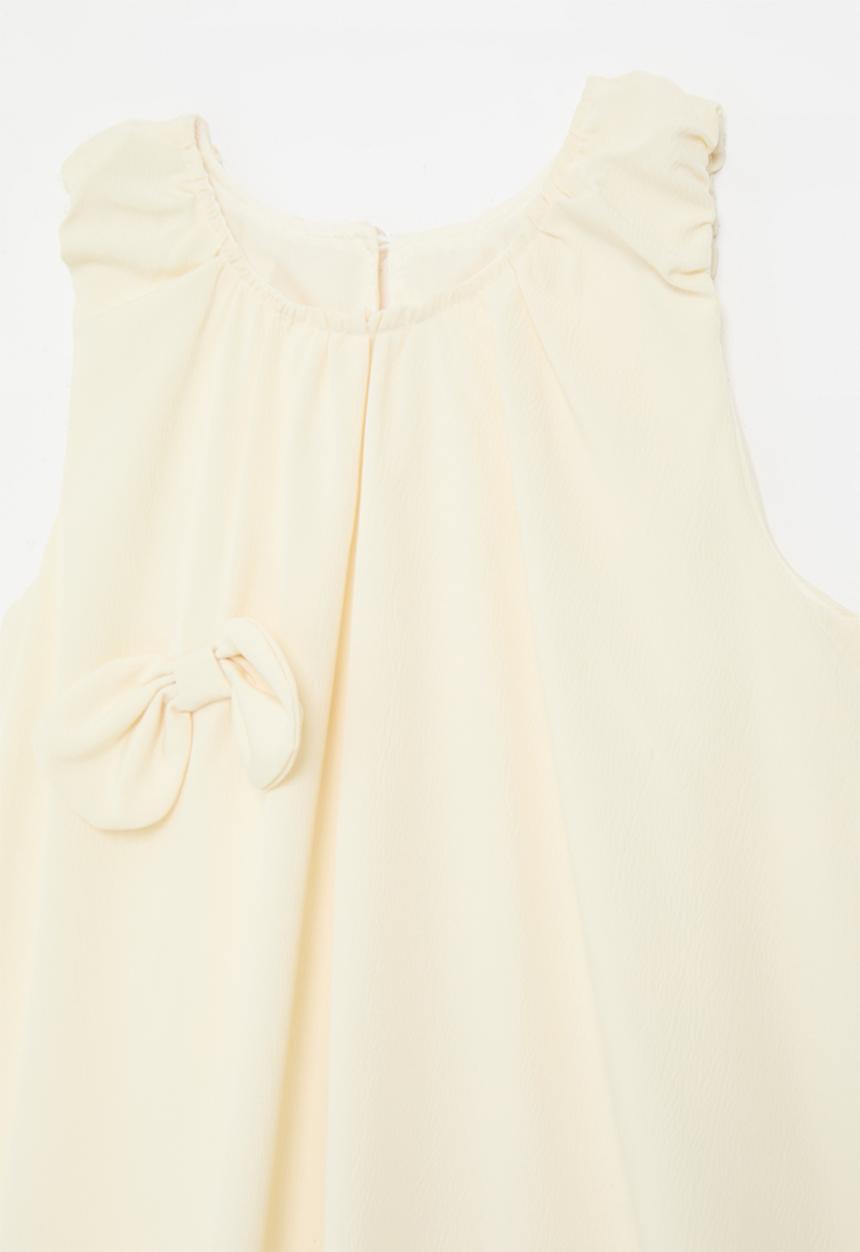 Pop Candy - Bubble dress with bow detail -off white