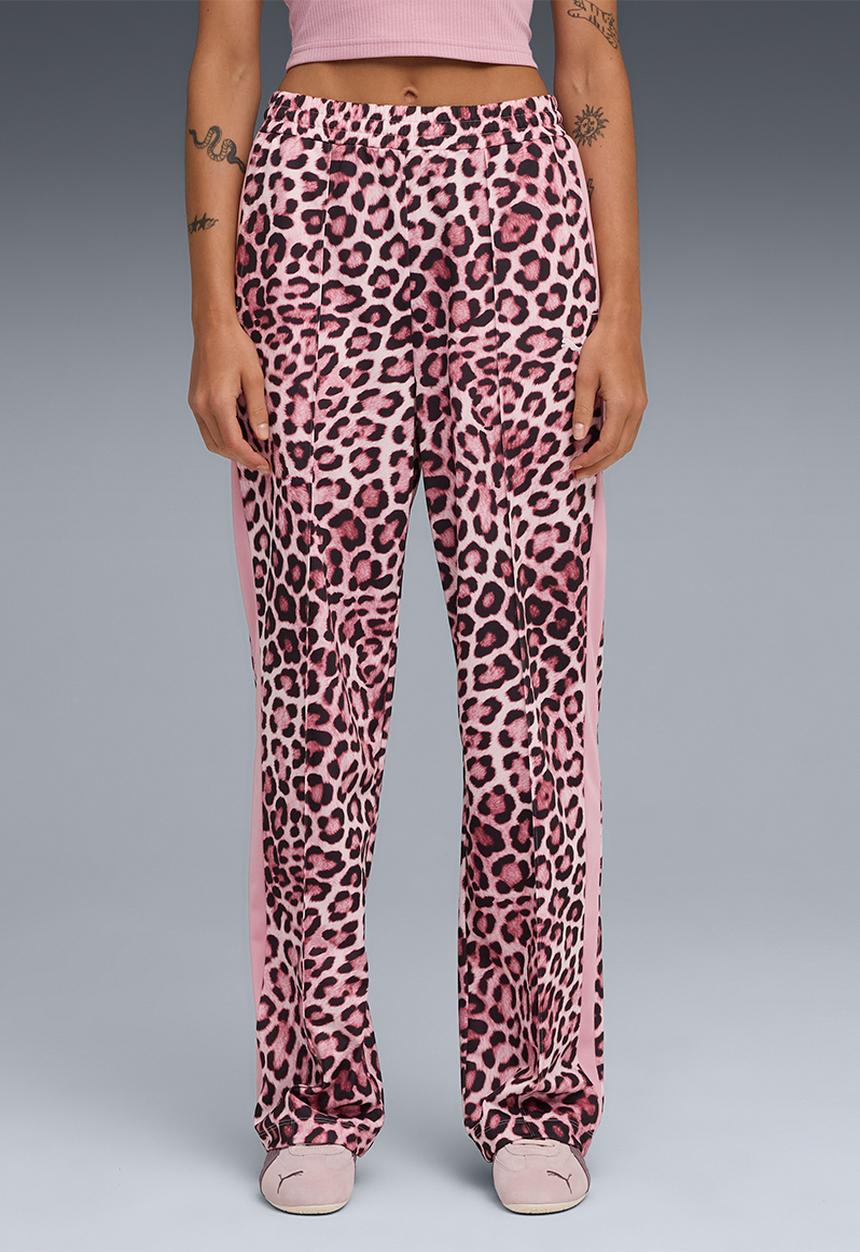PUMA - T7 Leo Luxe Aop Straight Pants Op - Poised Pink-Ruby Shimmer