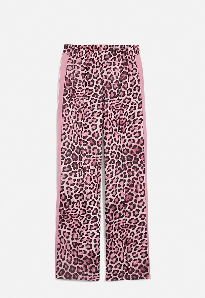 PUMA - T7 Leo Luxe Aop Straight Pants Op - Poised Pink-Ruby Shimmer