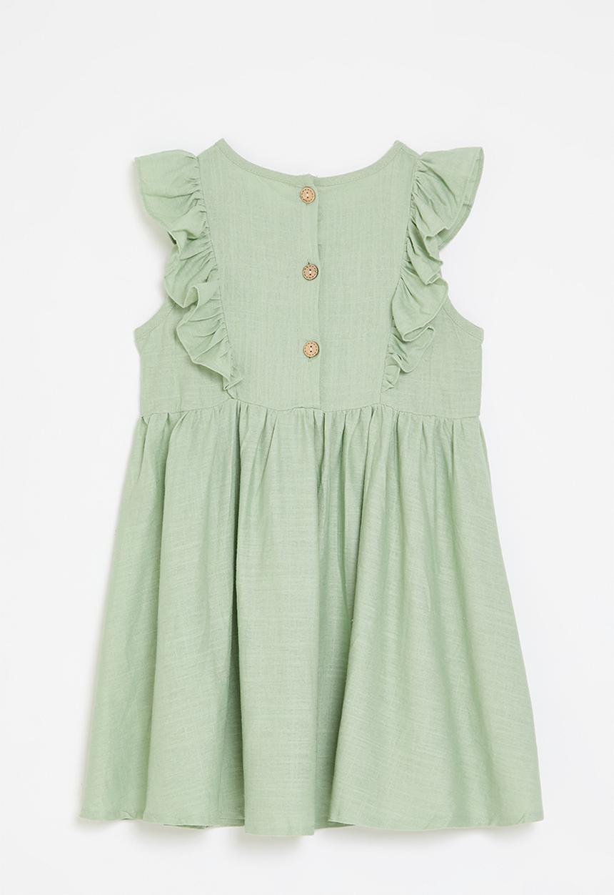 Pop Candy - Frilled sleeve dress - sage green