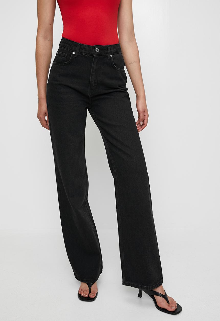 Trendyol - High waist wide leg jeans - black