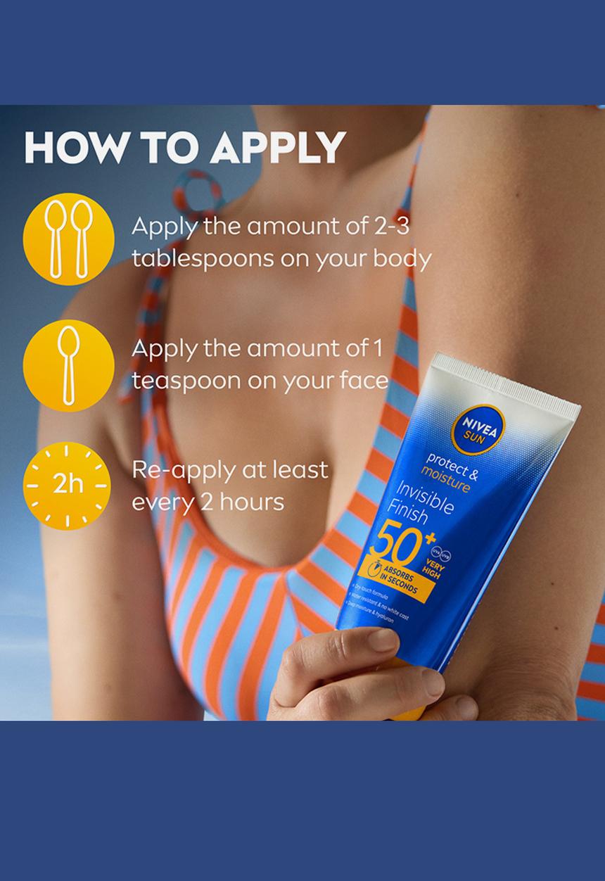Nivea - Protect and Moisture Invisible Finish SPF50  Sun Lotion - 150 ml