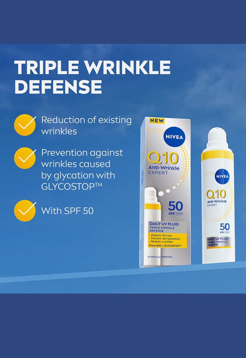 Nivea - Q10 Anti-Wrinkle Expert Daily UV SPF50 Face Fluid  - 40ml