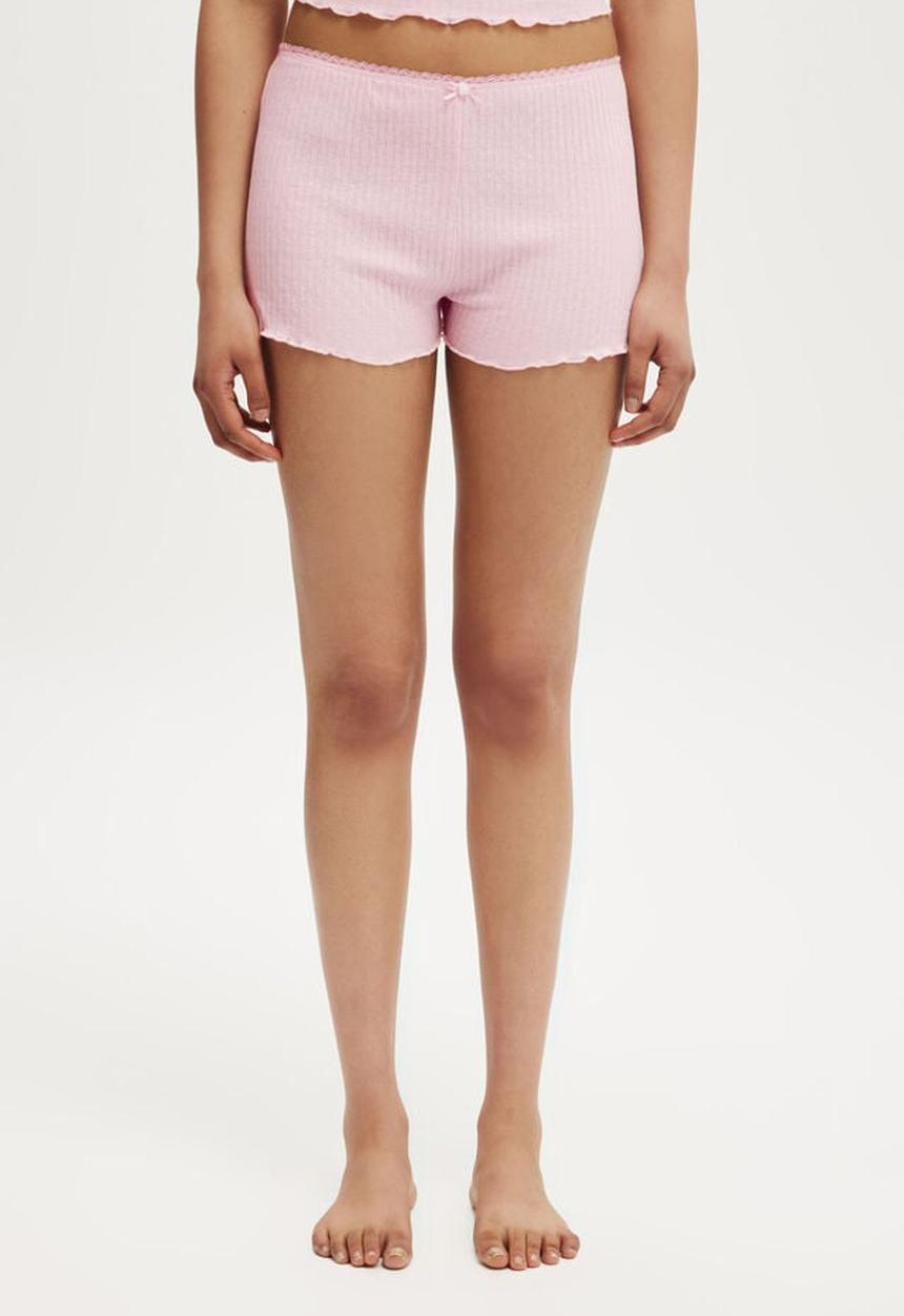 Cotton On - Waffle Pointelle Short - blushing bride 