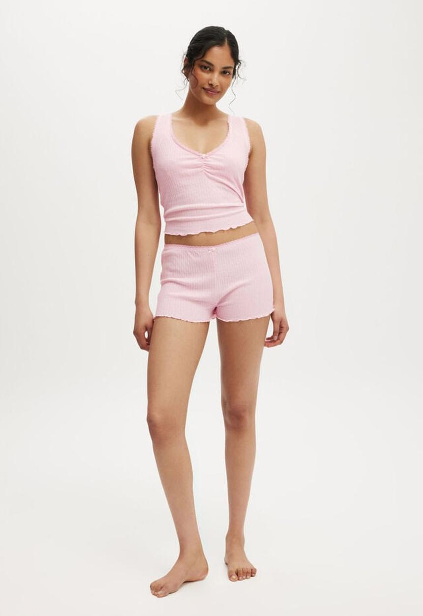 Cotton On - Waffle Pointelle Short - blushing bride 