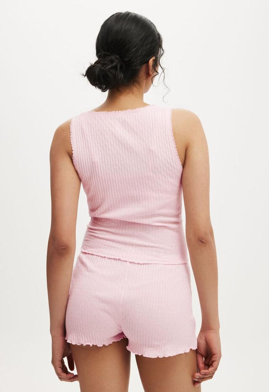 Cotton On - Waffle Pointelle Short - blushing bride 