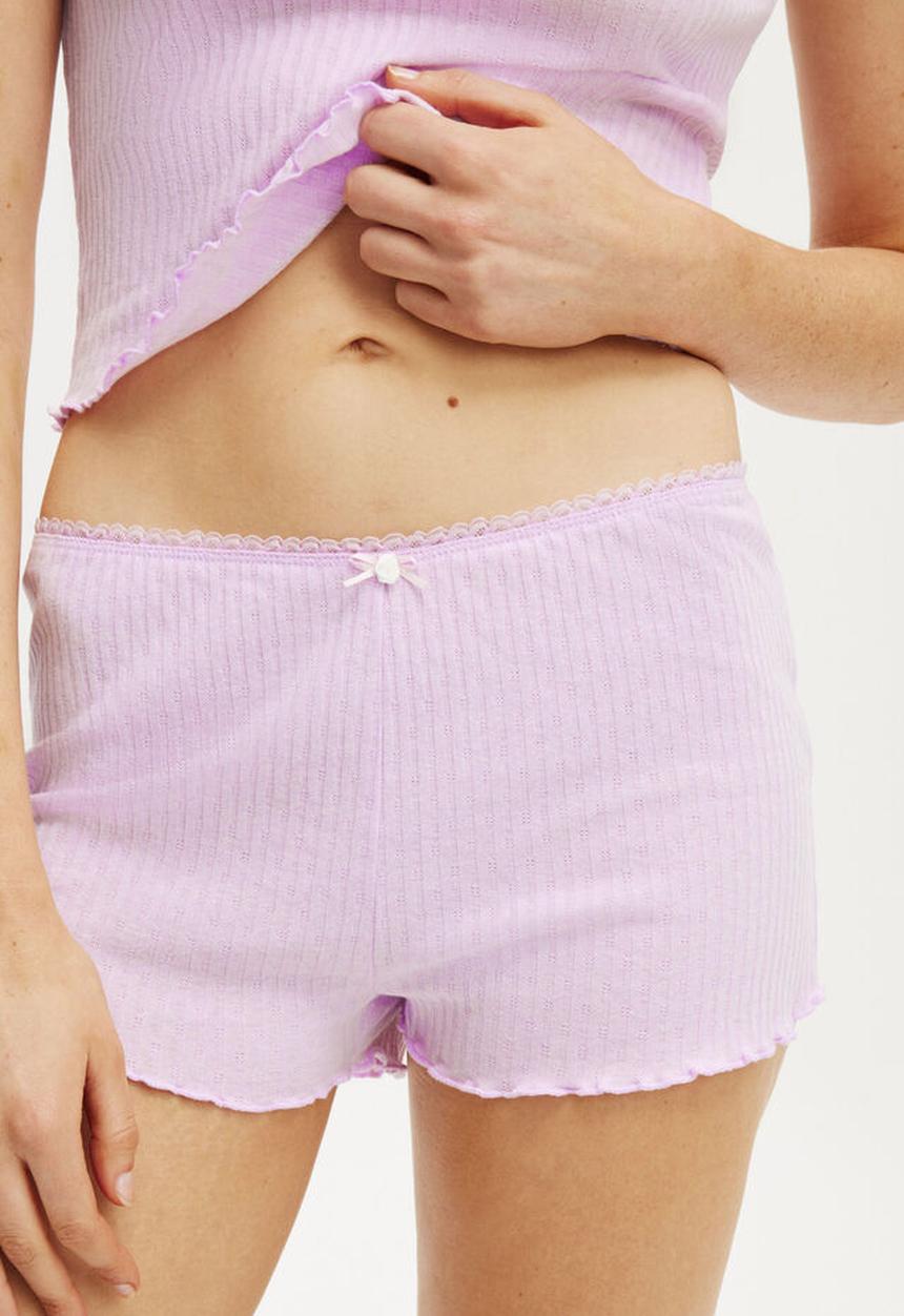 Cotton On - Waffle Pointelle Short - orchid touch