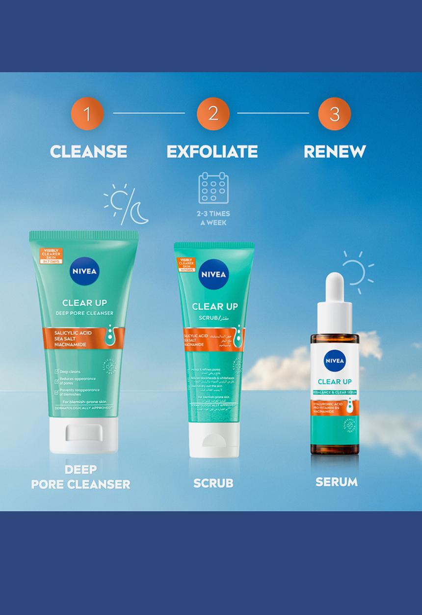 Nivea - Clear Up Daily Face Scrub - 75ml