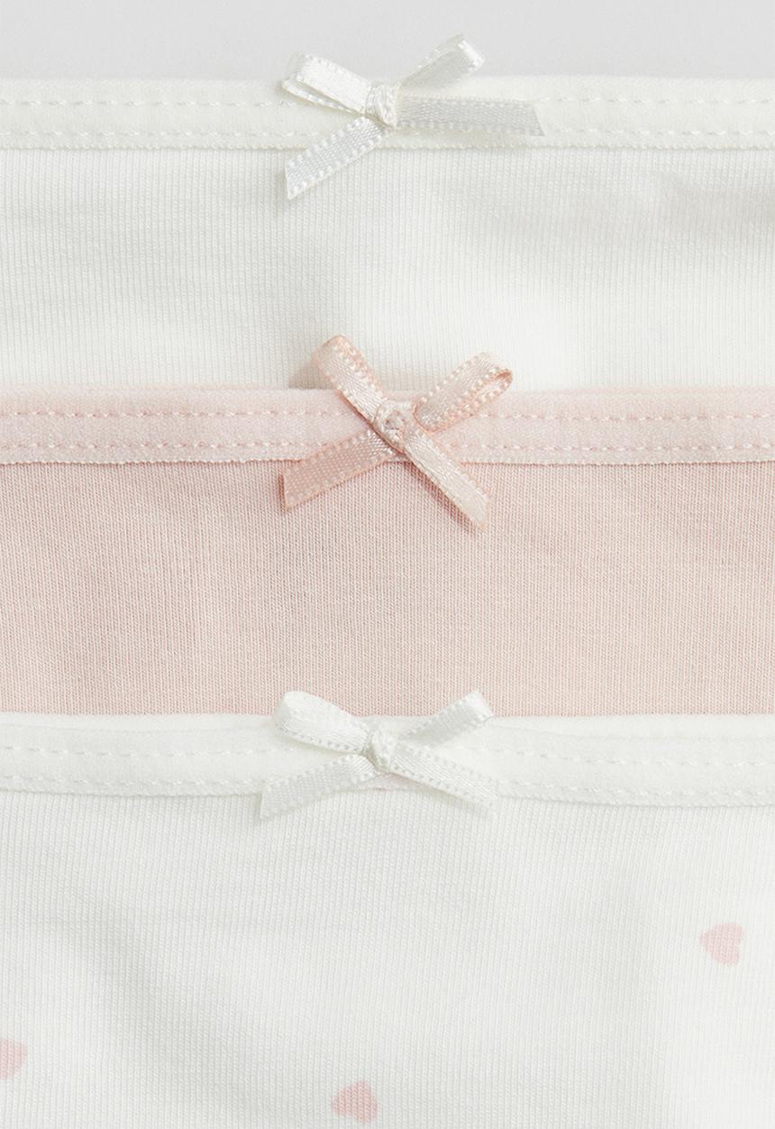 H&M - 5 pack cotton briefs - light pink hearts