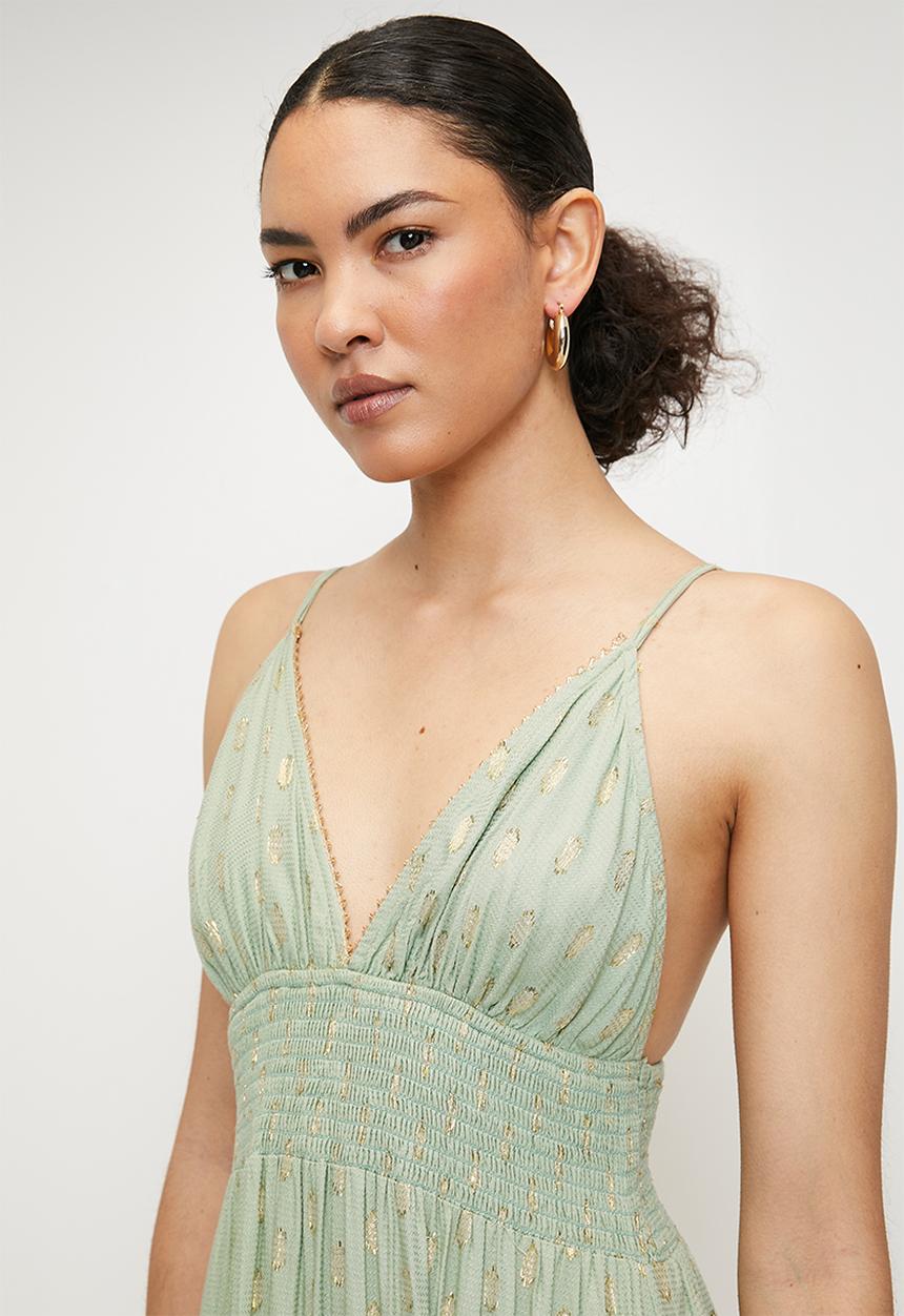 bright green cup detail strappy tiered maxi dress Sebago - Moccasins W Danielle Pop aqua main image 1