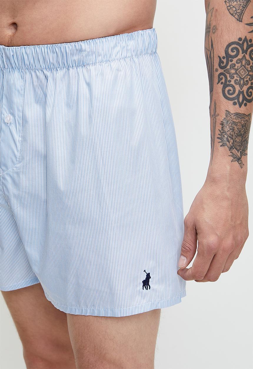 POLO - Stripe Woven Boxer  - Blue
