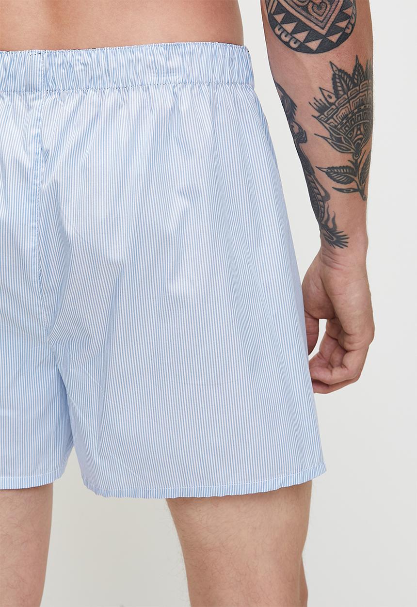 POLO - Stripe Woven Boxer  - Blue