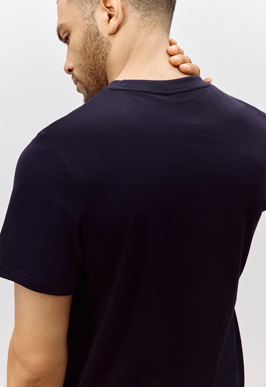 H&M - Regular fit round-neck t-shirt - navy blue 