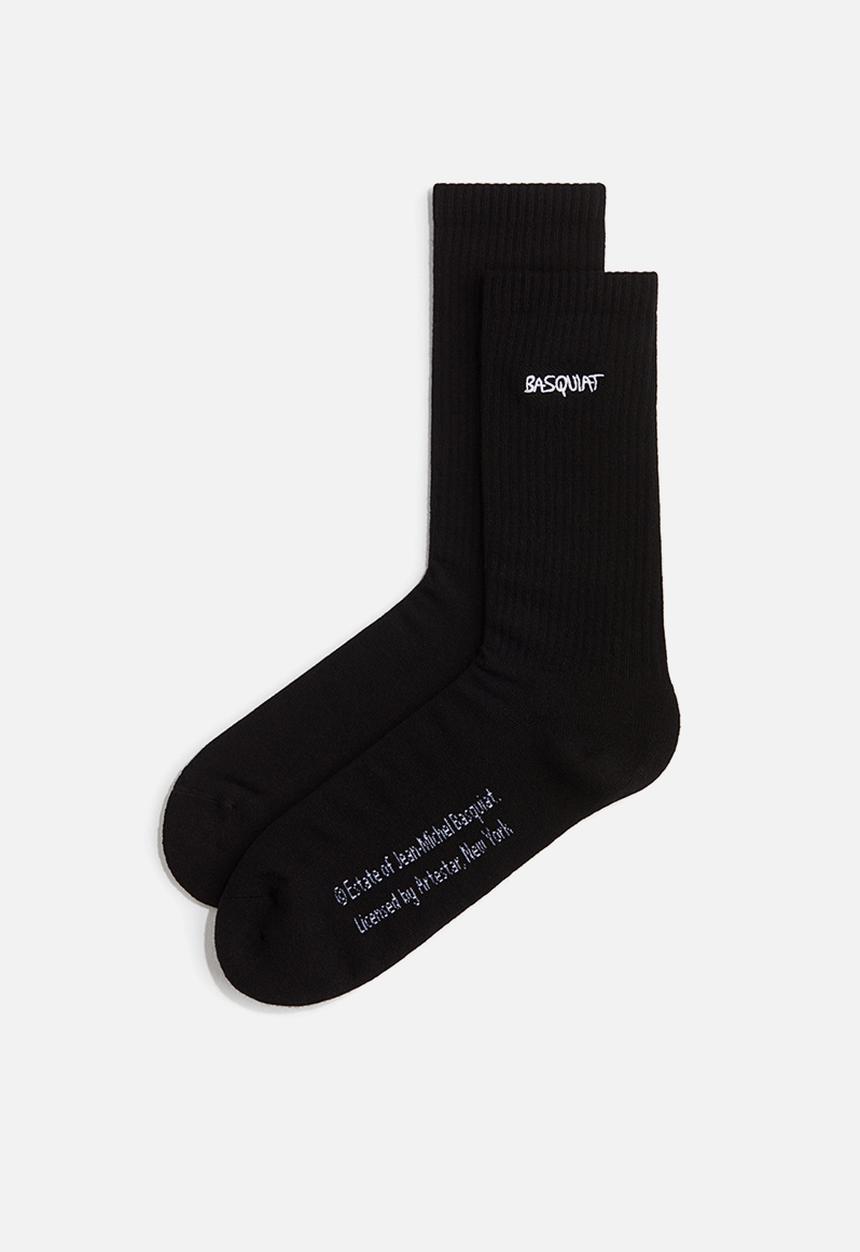 H&M - Motif-detail socks - black & basquiat