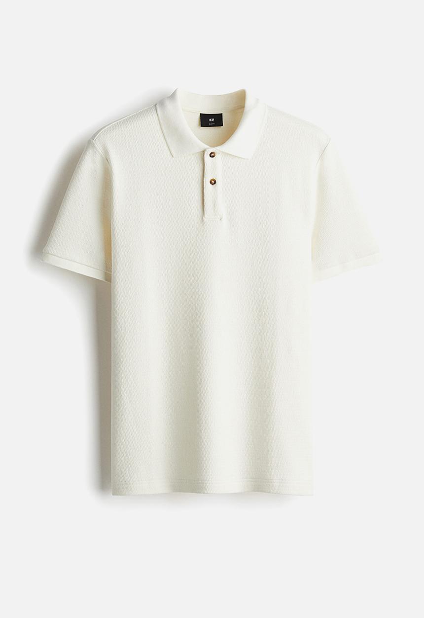 H&M - Slim fit polo shirt - white