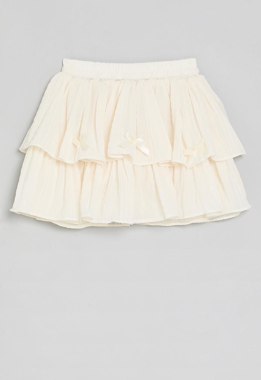 Pop Candy - Tiered skirt - off white