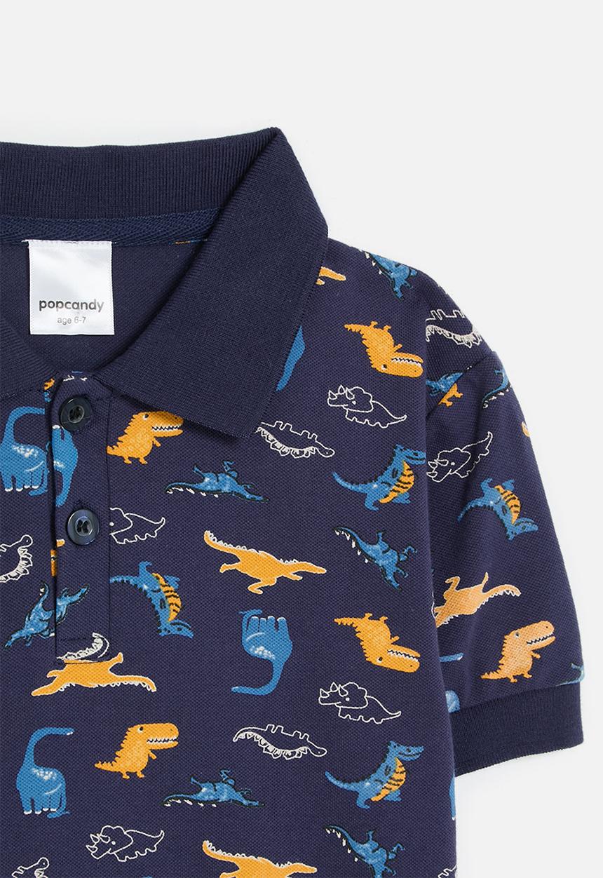 Pop Candy - Printed golf tee - navy & orange