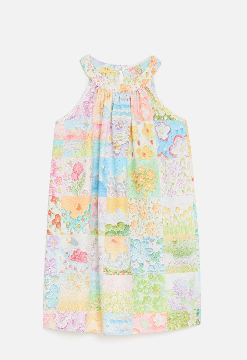 Pop Candy - Patchwork printed cutaway dress - multi 
