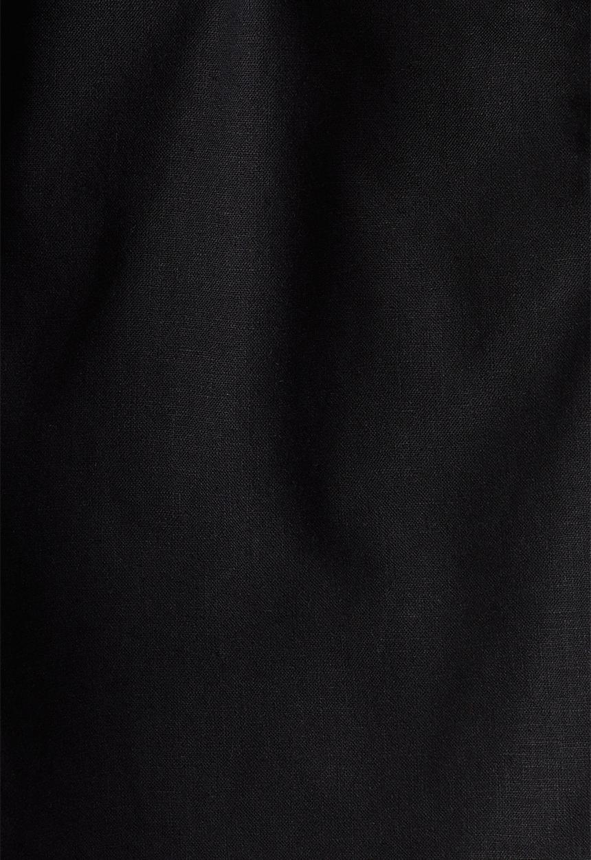H&M - Relaxed fit linen-blend shorts - black