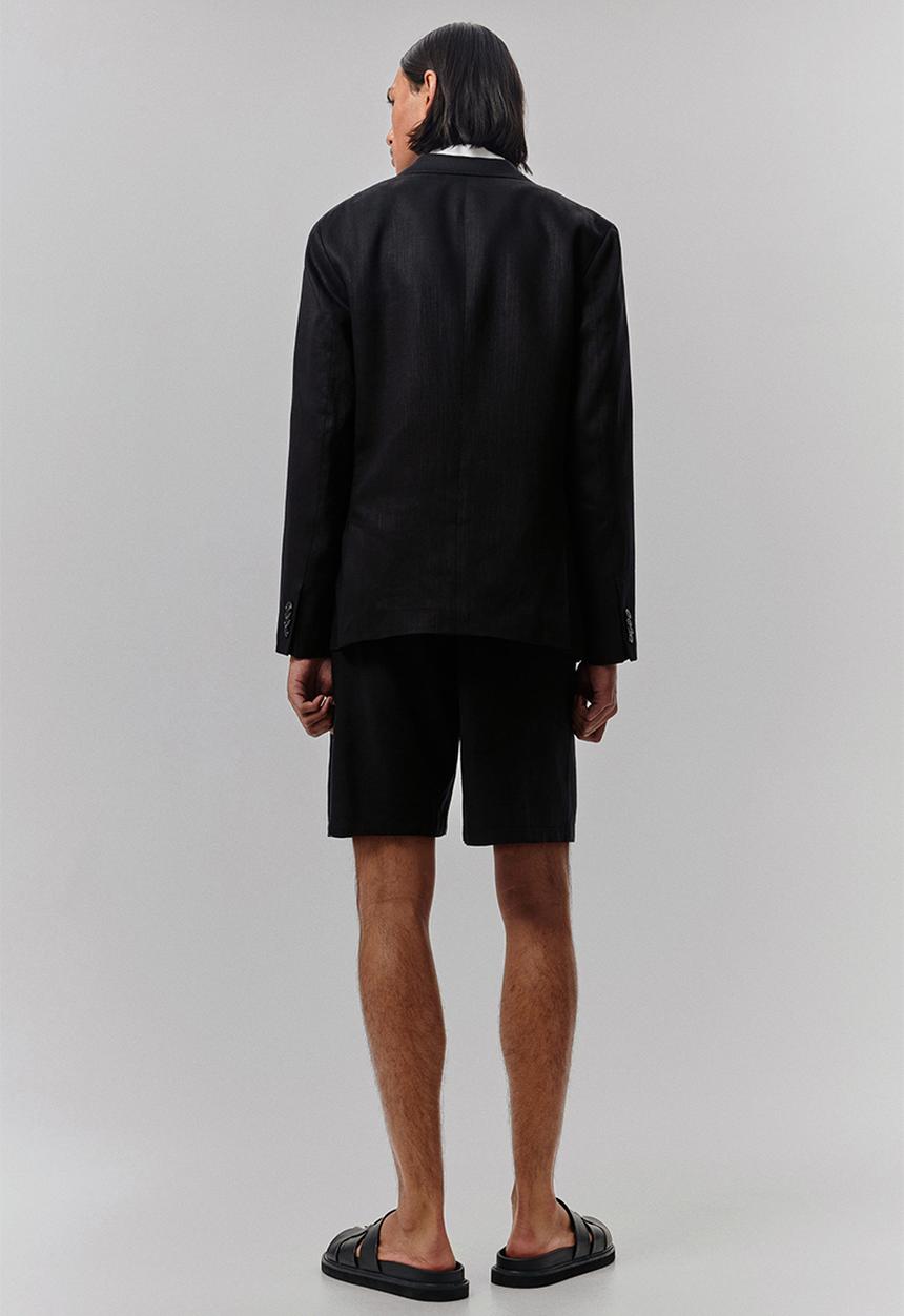 H&M - Relaxed fit linen-blend shorts - black