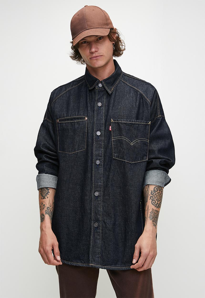 Levis twist shacket twist and sew t - dark blue