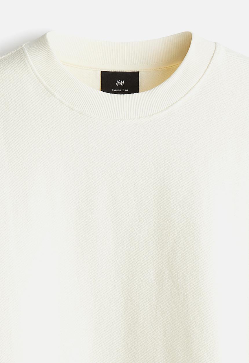 H&M - Oversized fit t-shirt - cream 