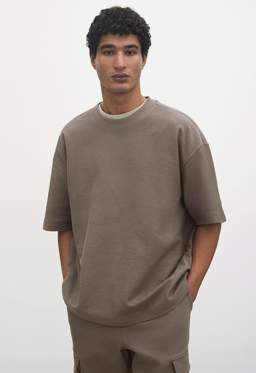 H&M - Oversized fit t-shirt - dark beige 